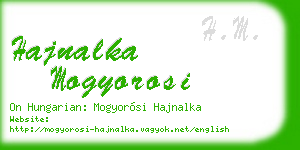 hajnalka mogyorosi business card