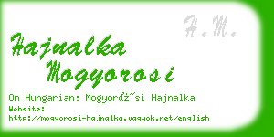 hajnalka mogyorosi business card